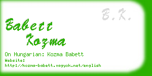 babett kozma business card